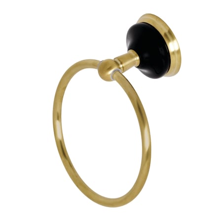 BA9114BB Water Onyx 6 Towel Ring, Brushed Brass